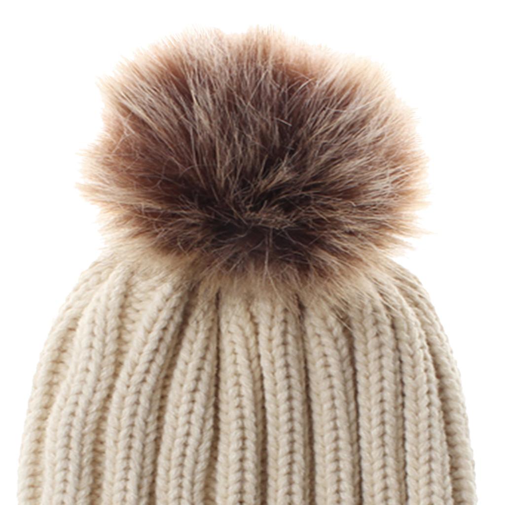 Cute Newborn Baby Girls Boys Winter Knitted Hats Warm Caps Beanies Beige