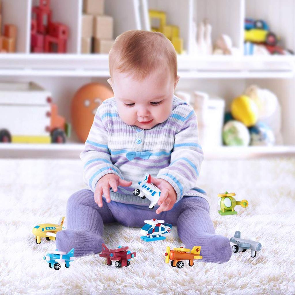 12Pcs/set Children Mini Wooden Educational Handmade Toys Airplane