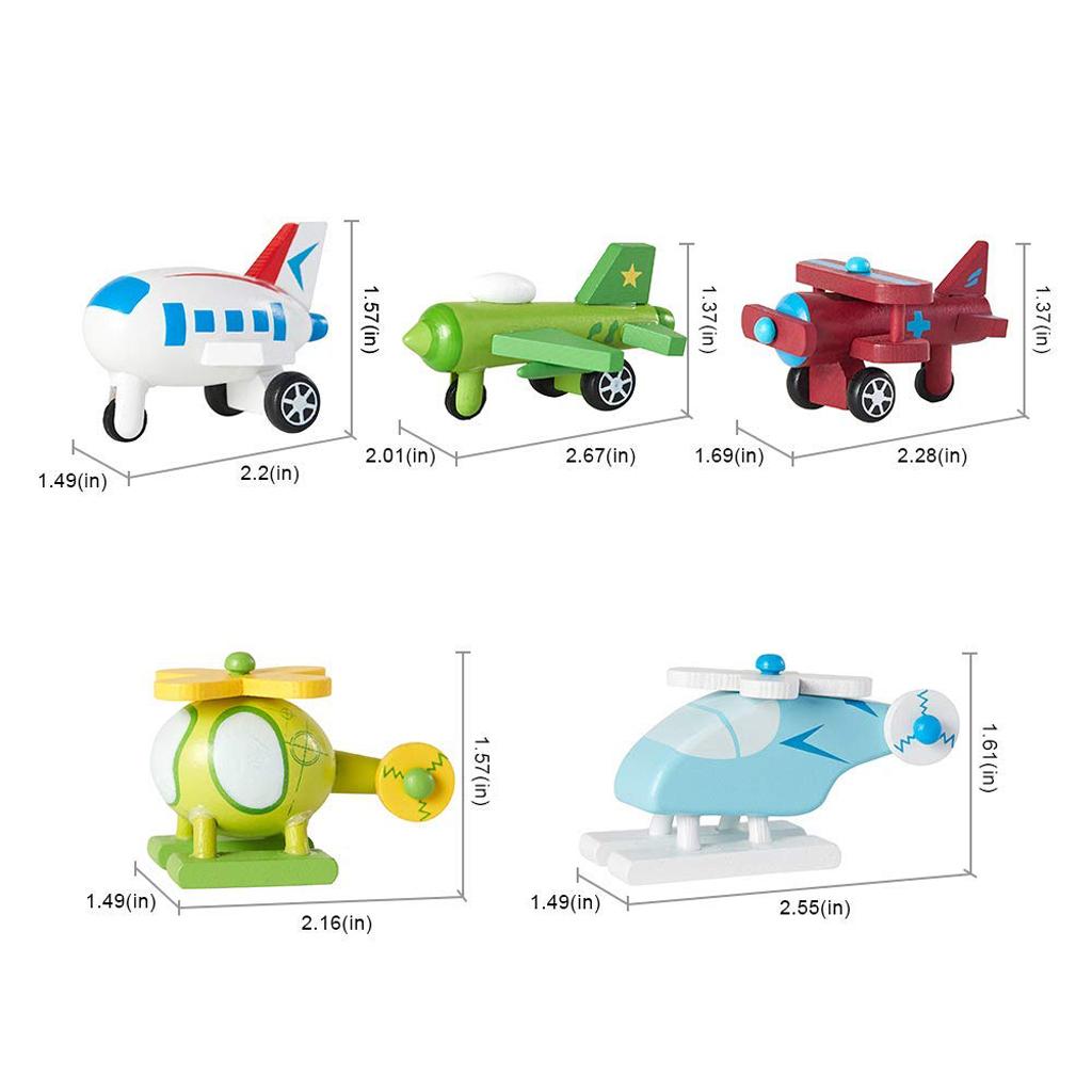 12Pcs/set Children Mini Wooden Educational Handmade Toys Airplane