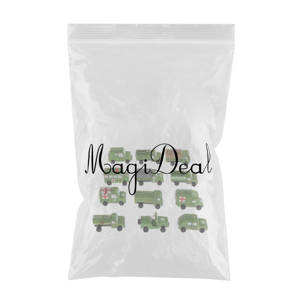 12Pcs/set Children Mini Wooden Educational Handmade Toys Military Vehicle