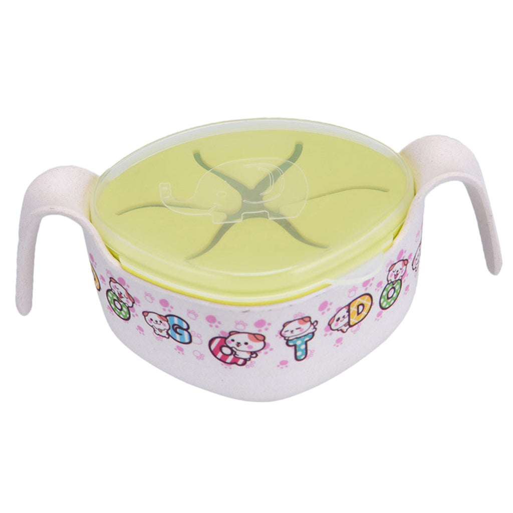 Kids Bowls Cover/ Straws Set for Baby feeding,Non Toxic & Safe Toddler Snack Bowls, Eco-Friendly Tableware for Baby Toddler Kids Bamboo Fiber Dishes