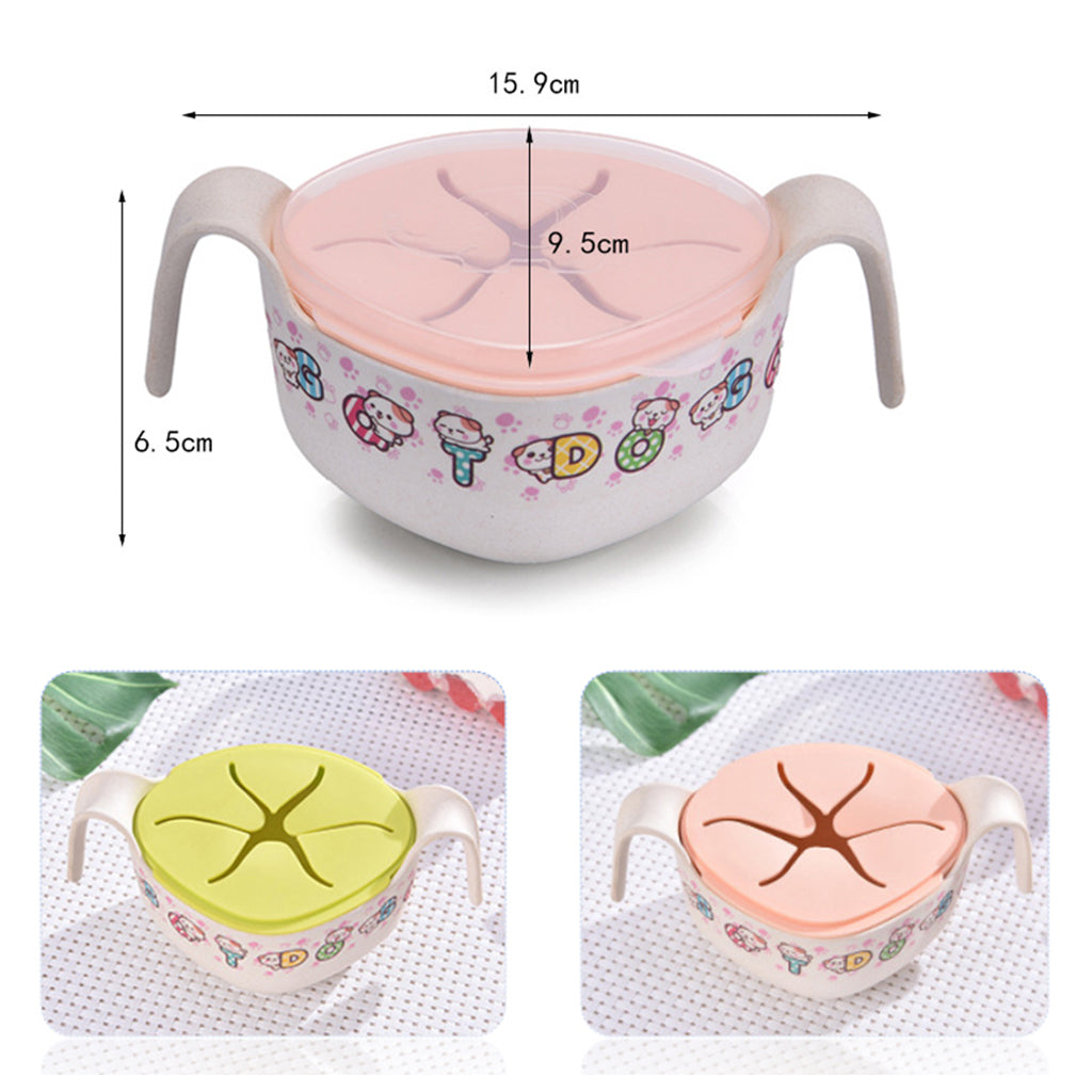 Kids Bowls Cover/ Straws Set for Baby feeding,Non Toxic & Safe Toddler Snack Bowls, Eco-Friendly Tableware for Baby Toddler Kids Bamboo Fiber Dishes