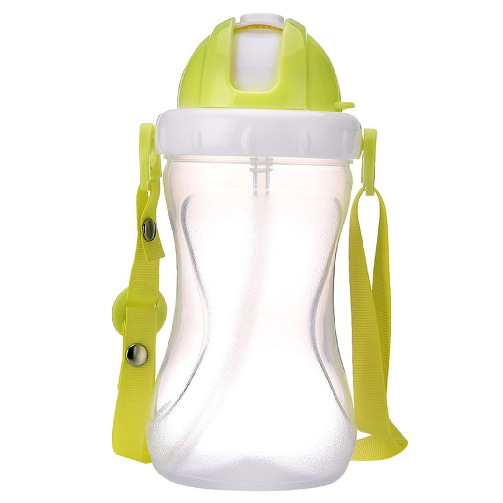 Baby Children School Drinking Water Straw Bottle Sippy Suction Cup Green 1