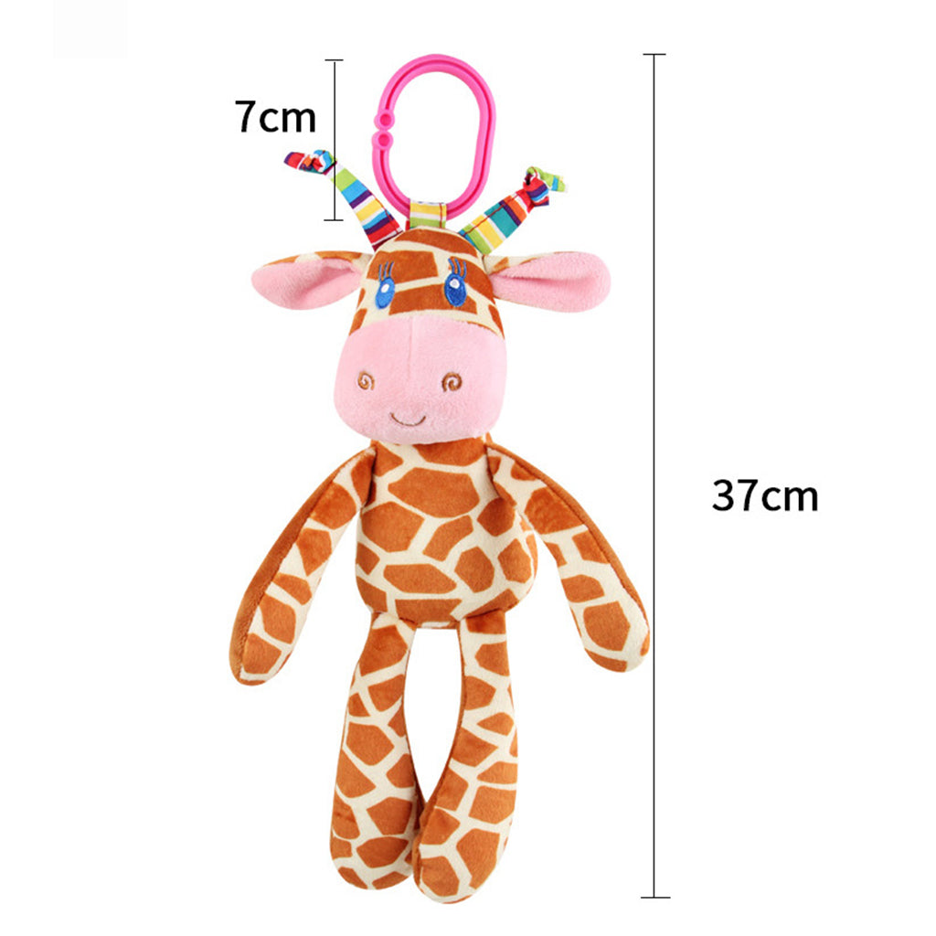 Cartoon Plush Nursing Bed Stroller Pram Hanging Rattle –Orange