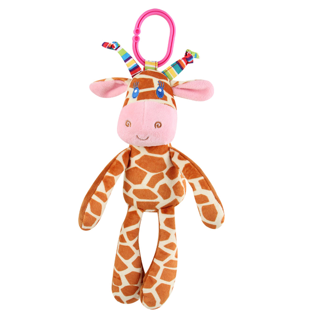 Cartoon Plush Nursing Bed Stroller Pram Hanging Rattle –Orange