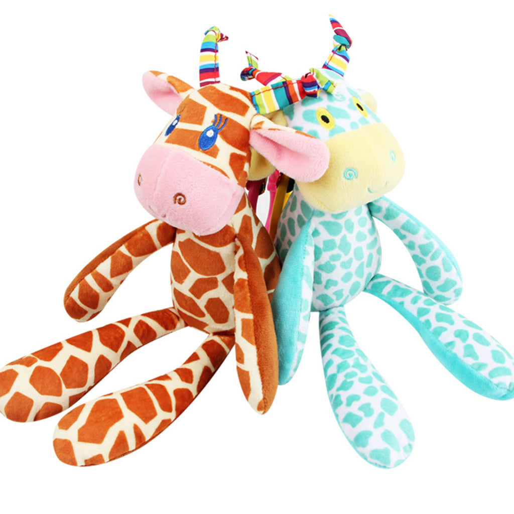 Cartoon Plush Nursing Bed Stroller Pram Hanging Rattle –Orange