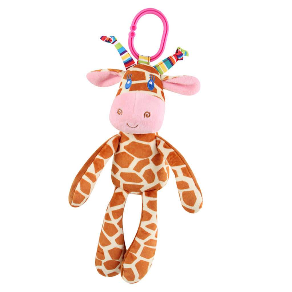 Cartoon Plush Nursing Bed Stroller Pram Hanging Rattle –Orange