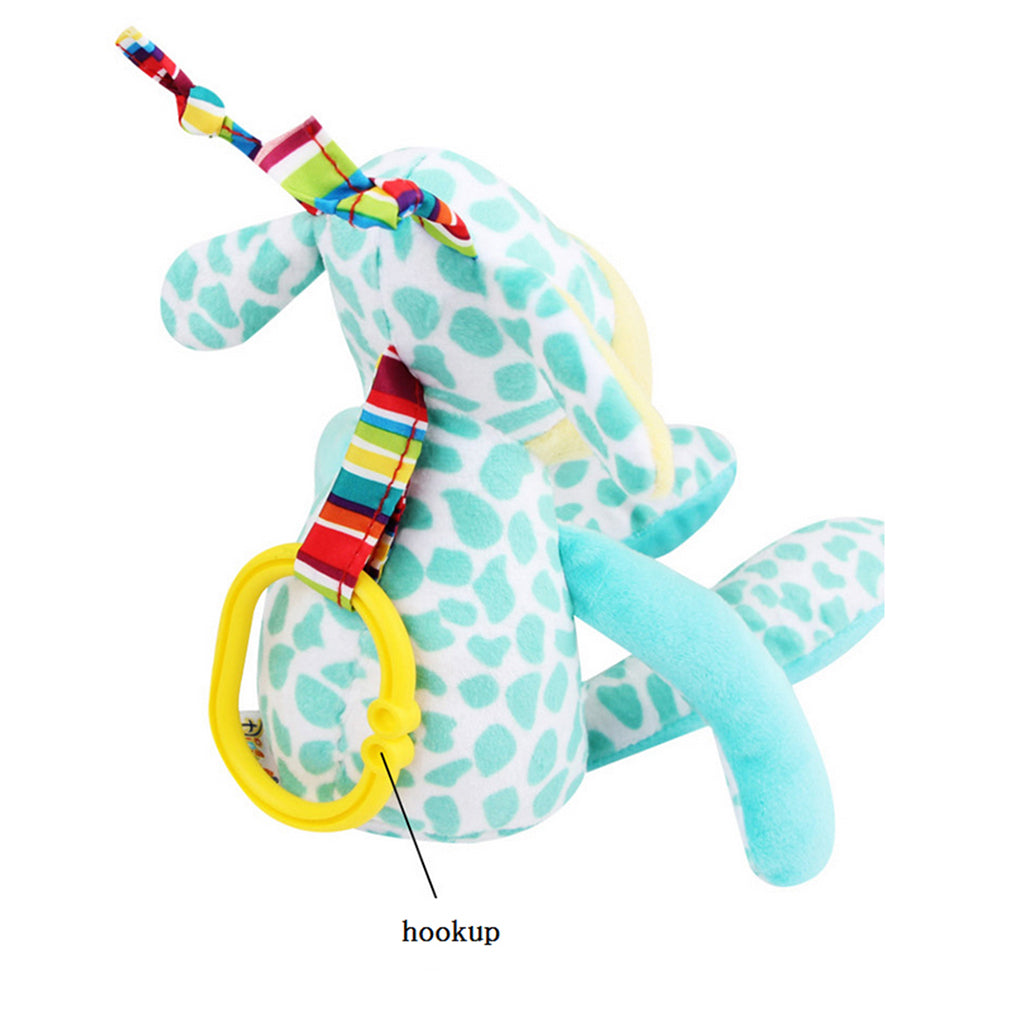 Cartoon Plush Baby Infant Nursing Bed Stroller Pram Hanging Rattle Blue