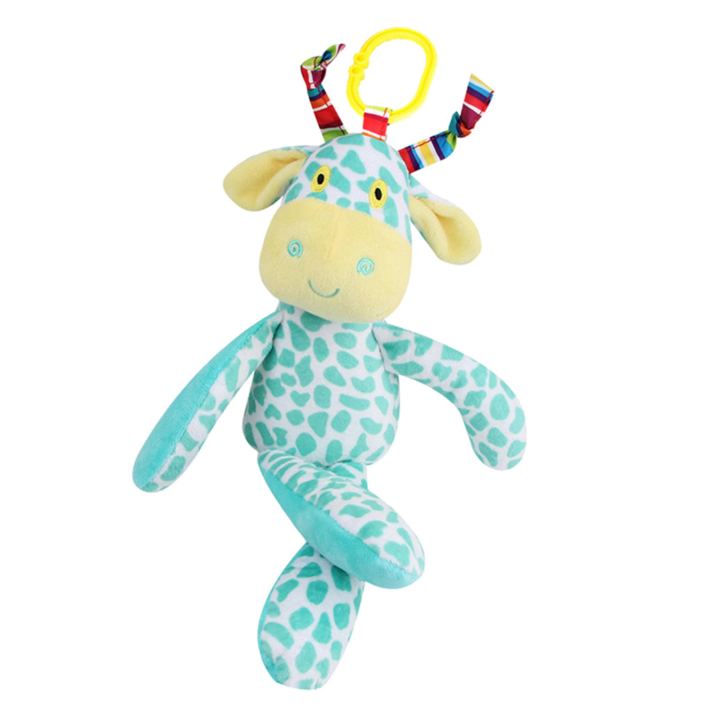 Cartoon Plush Baby Infant Nursing Bed Stroller Pram Hanging Rattle Blue