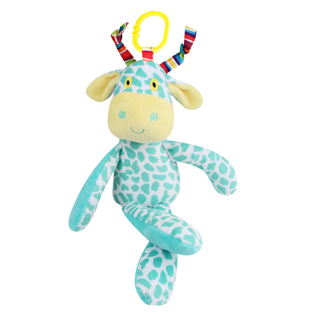 Cartoon Plush Nursing Bed Stroller Pram Hanging Rattle –Blue
