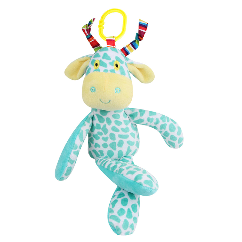 Cartoon Plush Nursing Bed Stroller Pram Hanging Rattle –Blue