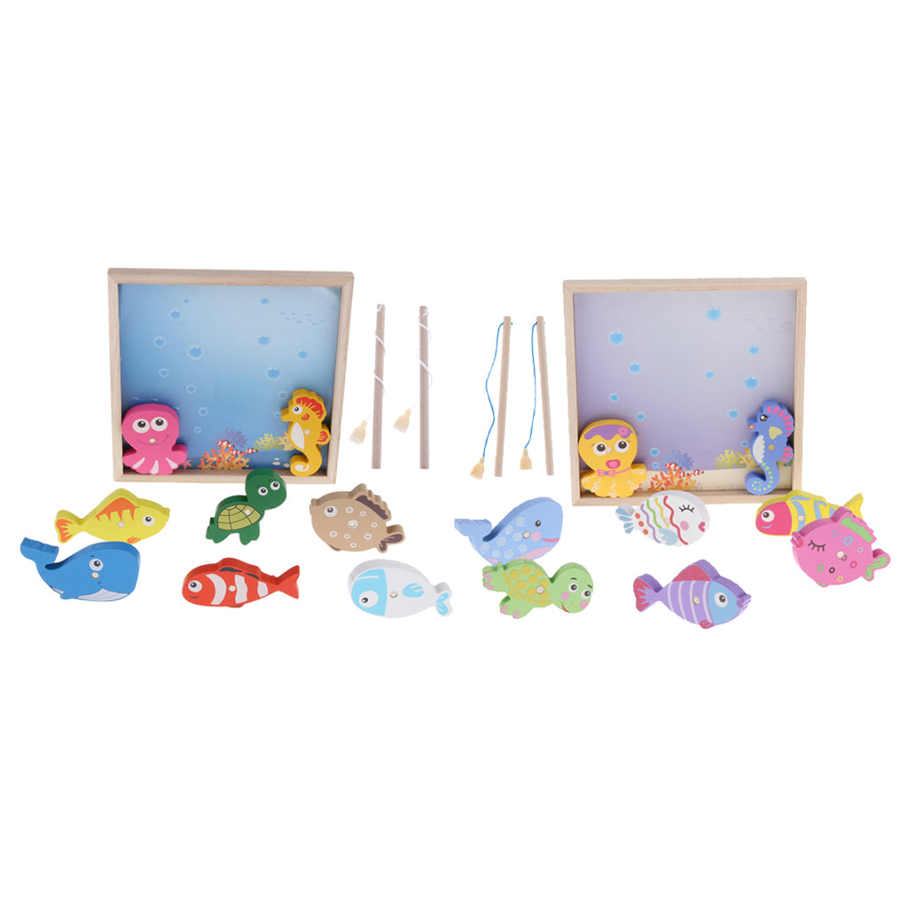 Children's Wooden Puzzle Early Education Toys Marine Fishing Toys Style -1