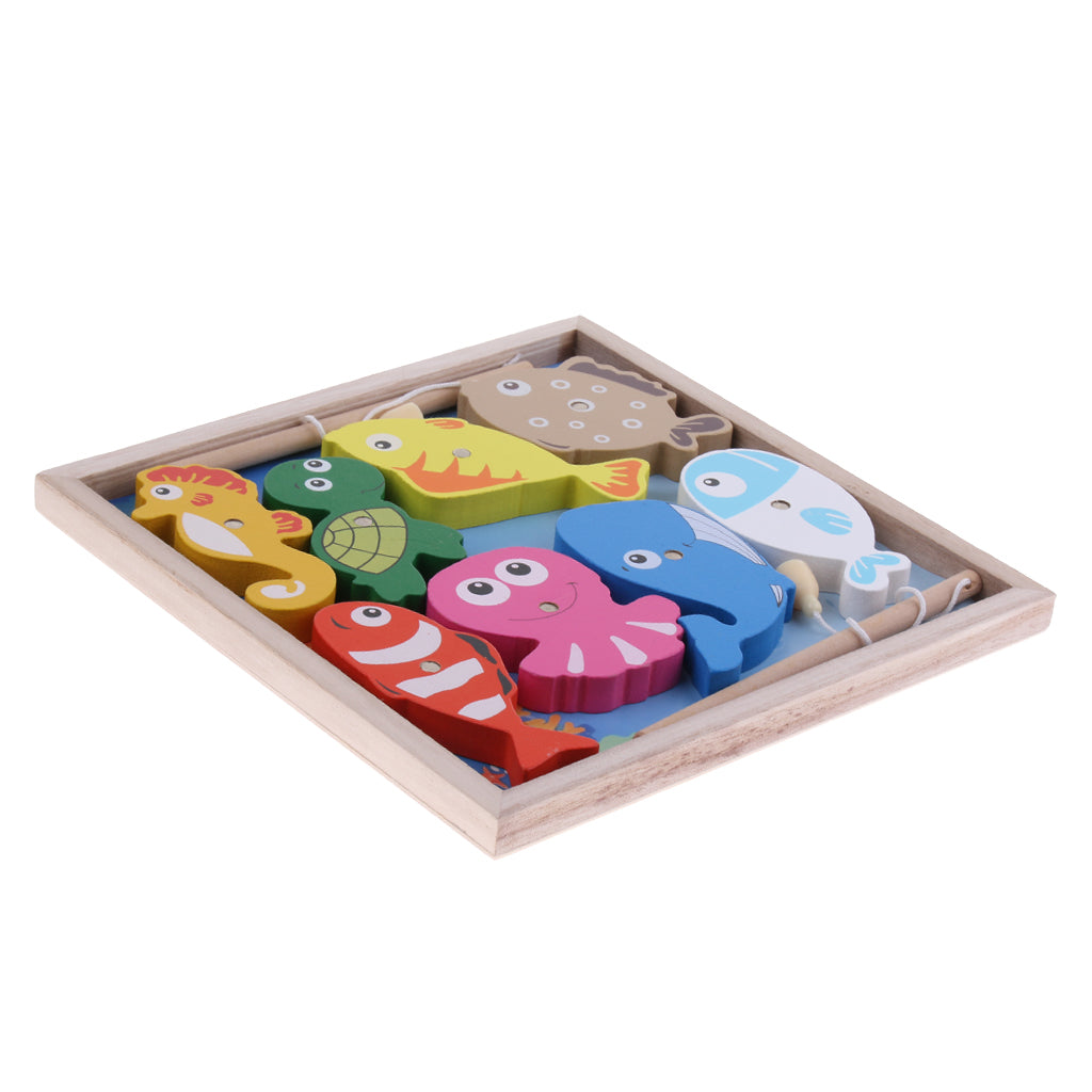 Children's Wooden Puzzle Early Education Toys Marine Fishing Toys Style -1