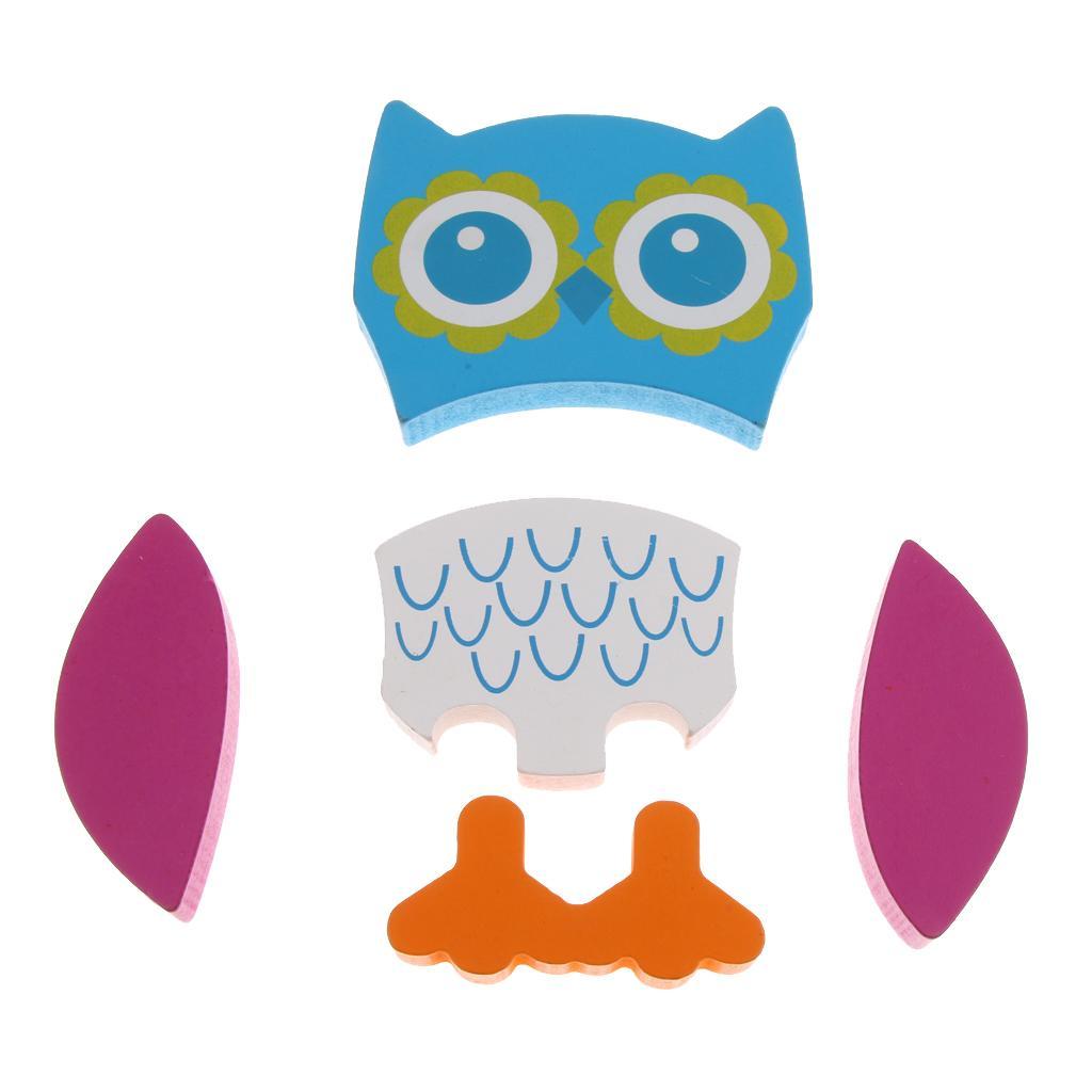3D Animal Puzzle Children Wooden Jigsaw Puzzle Toy Owl