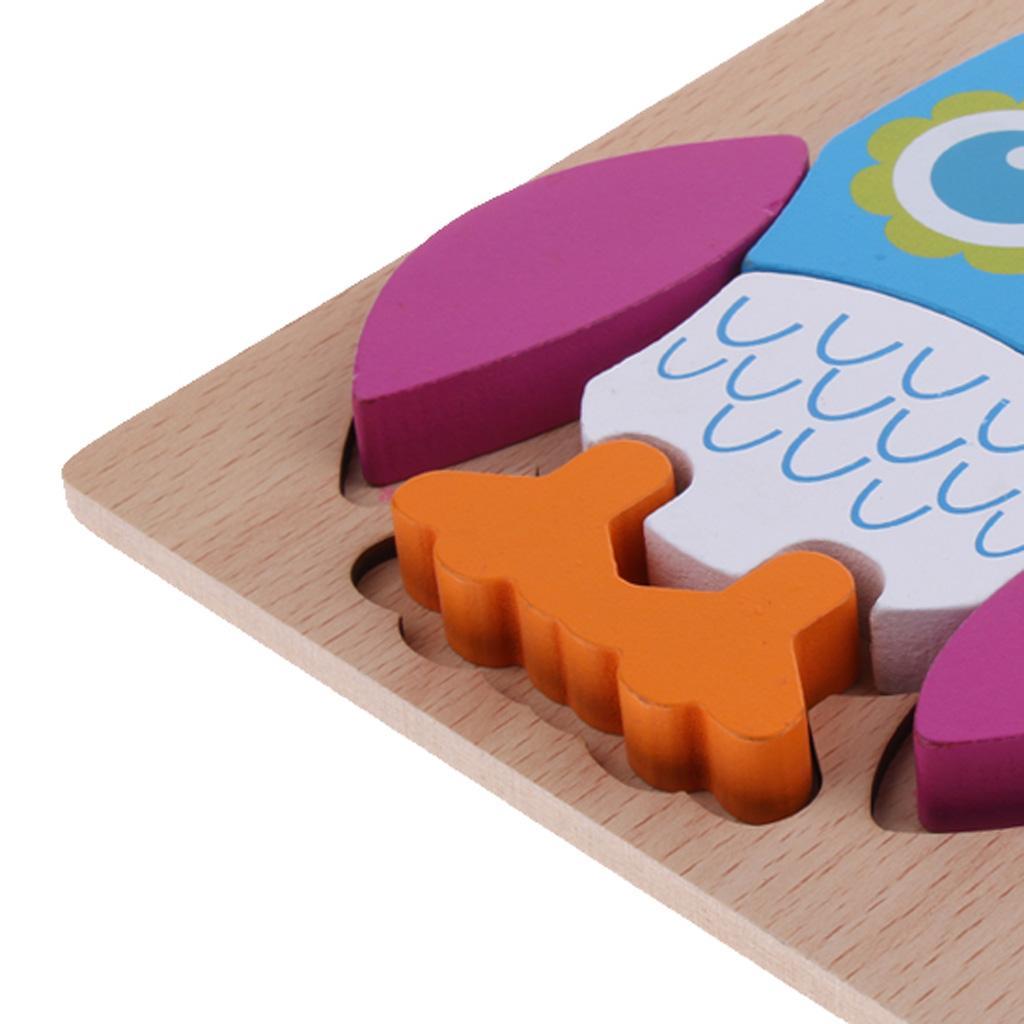 3D Animal Puzzle Children Wooden Jigsaw Puzzle Toy Owl