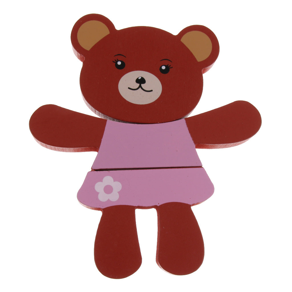 3D Animal Puzzle Children Wooden Jigsaw Puzzle Toy Bear