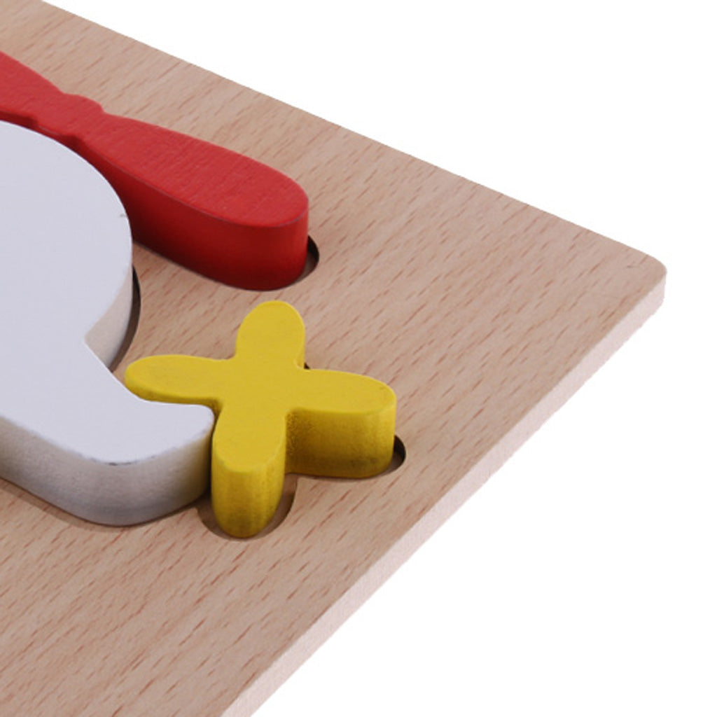 3D Animal Puzzle Children Wooden Jigsaw Puzzle Toy Plane