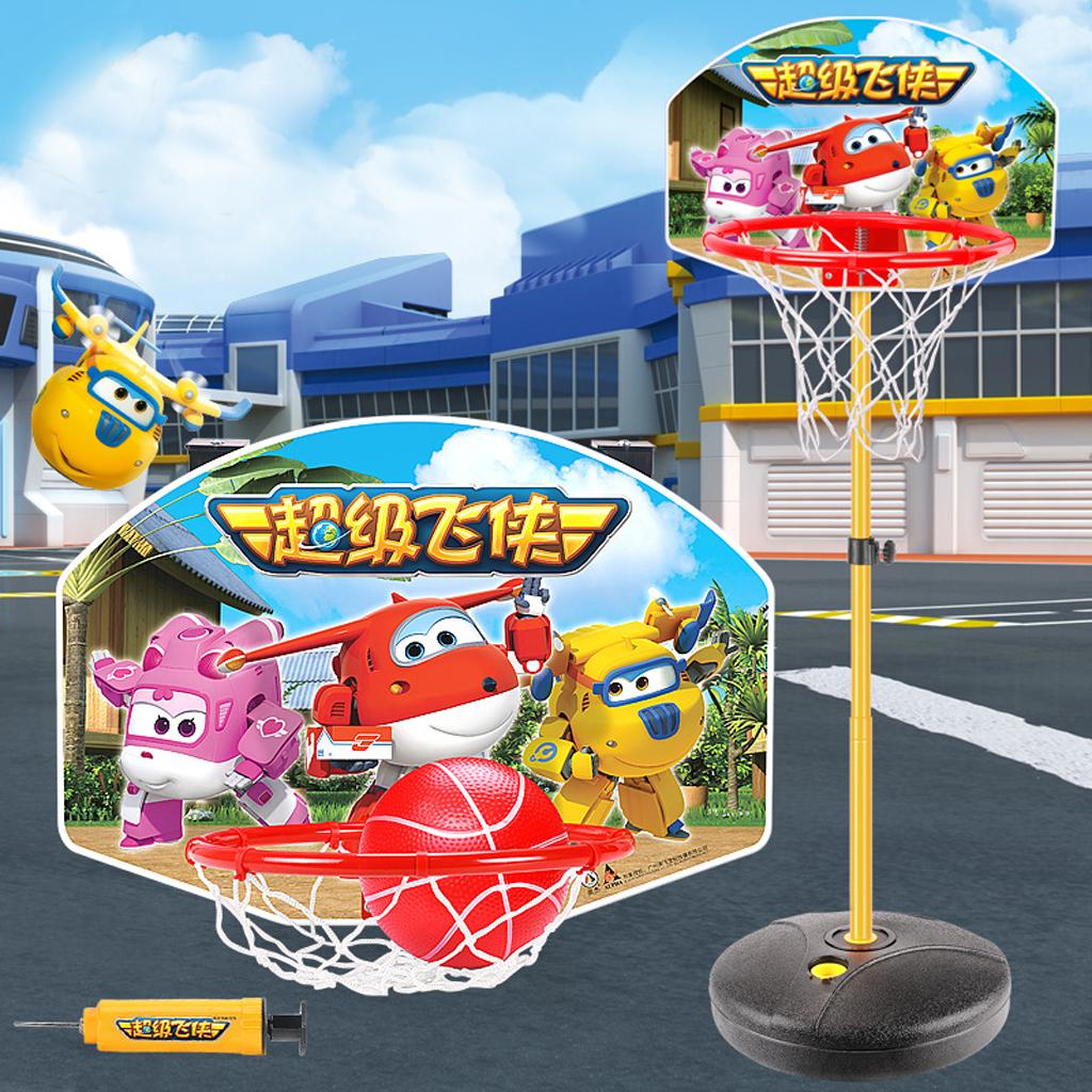 89-125cm Mini Super Wings Backboard Adjustable Basketball Stand Kit for Kids