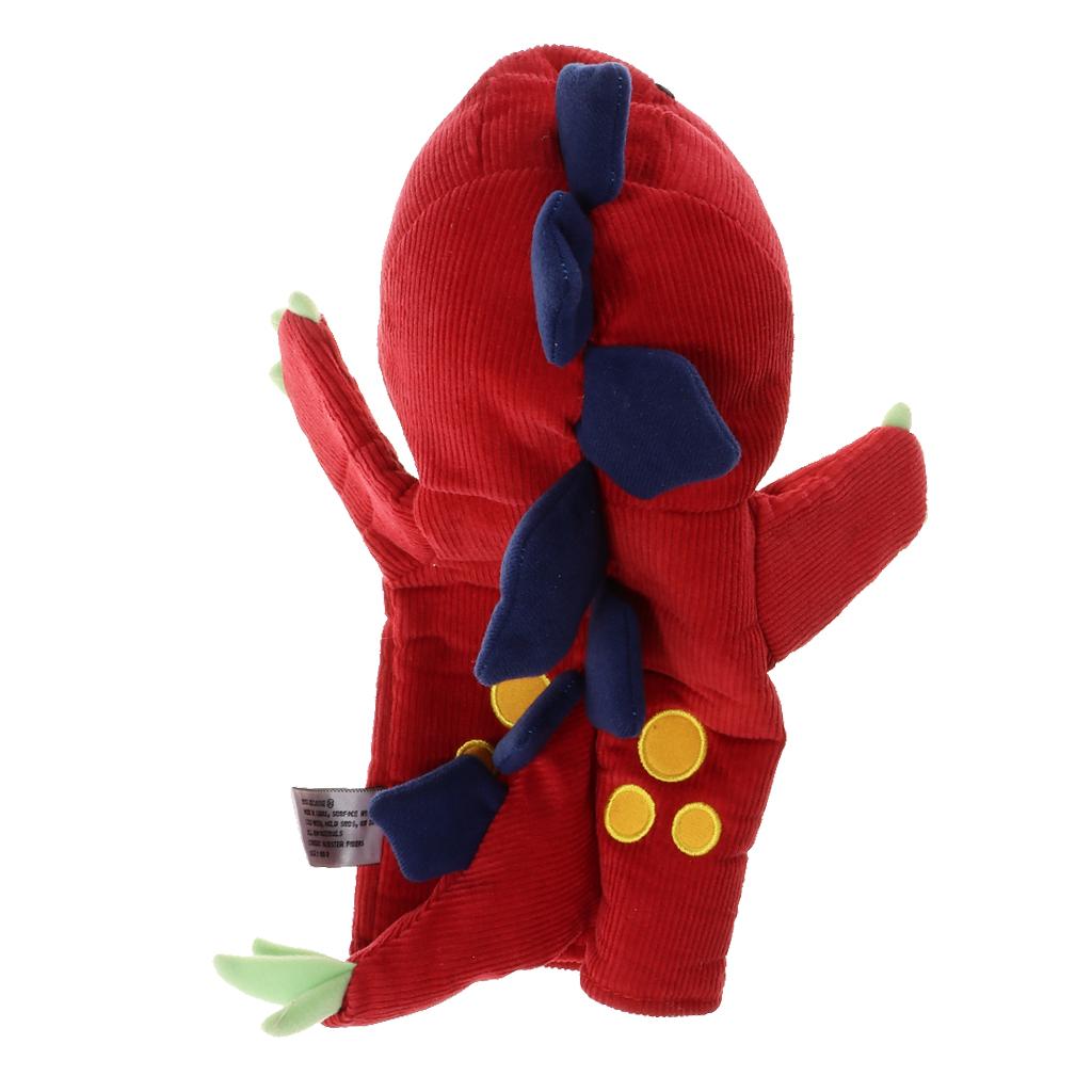 Soft Cloth T-Rex Dinosaur Doll Hand Puppet with Movable Mouth Kids Toy Red