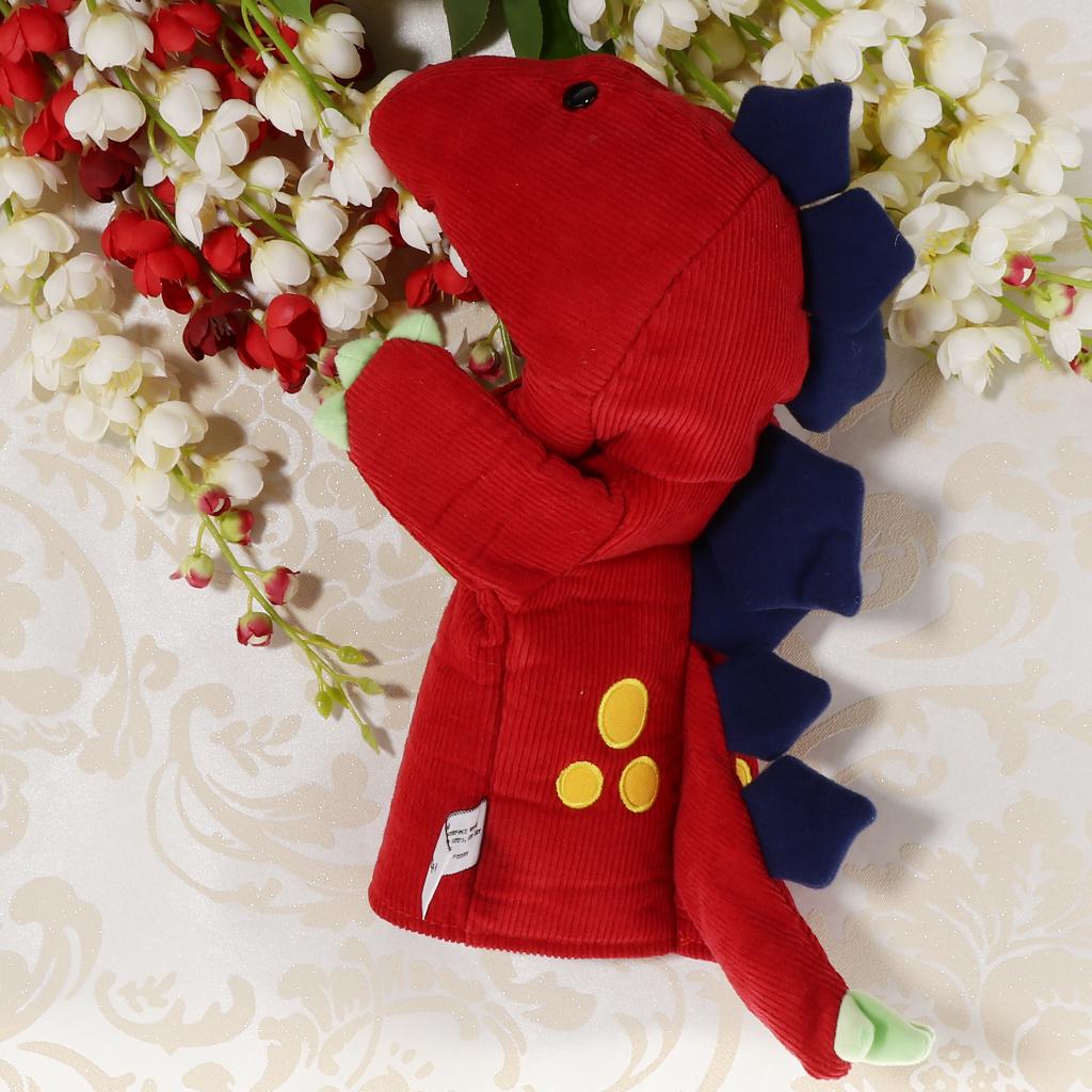 Soft Cloth T-Rex Dinosaur Doll Hand Puppet with Movable Mouth Kids Toy Red