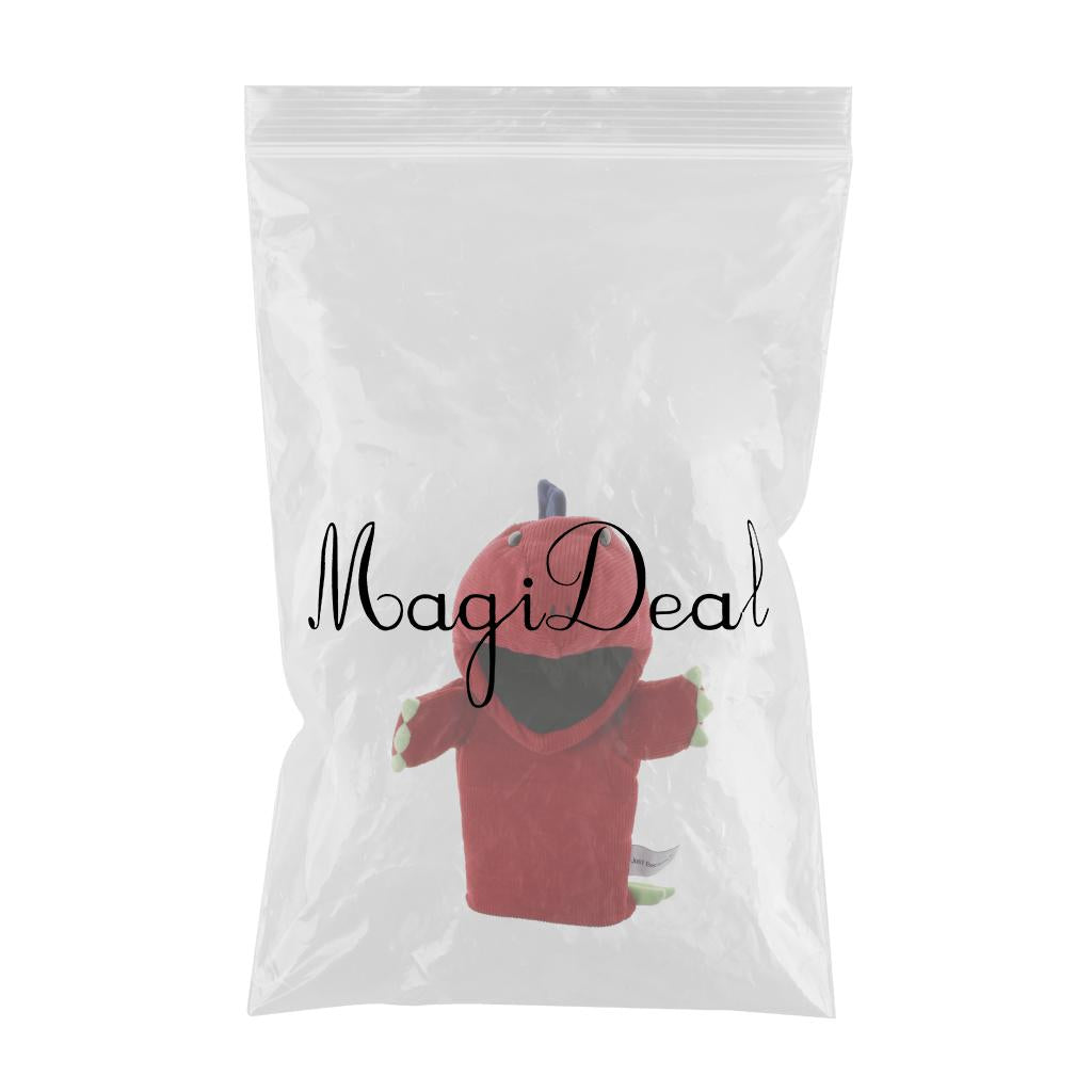 Soft Cloth T-Rex Dinosaur Doll Hand Puppet with Movable Mouth Kids Toy Red