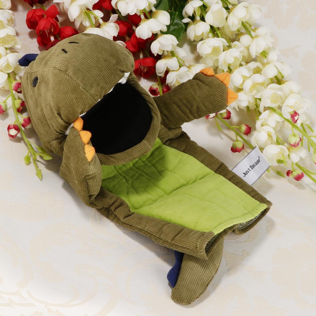 Soft Cloth T-Rex Dinosaur Doll Hand Puppet with Movable Mouth Kids Toy Green