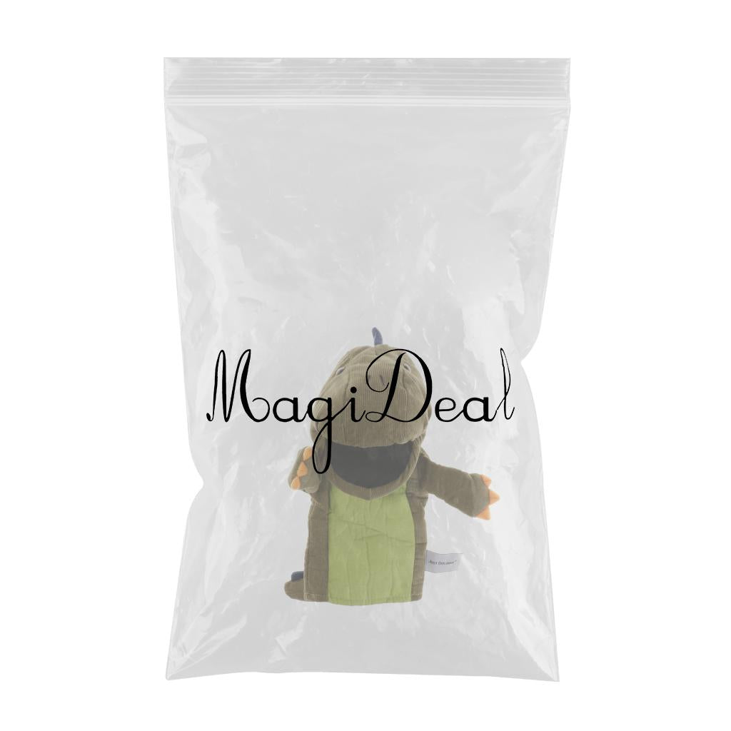 Soft Cloth T-Rex Dinosaur Doll Hand Puppet with Movable Mouth Kids Toy Green