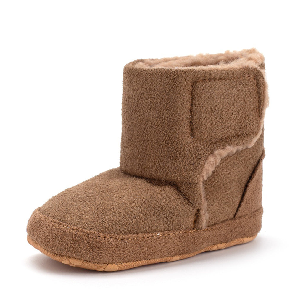 Winter Kids Cotton Shoes Non-Slip Warm Baby Boots Brown for 3-6 months
