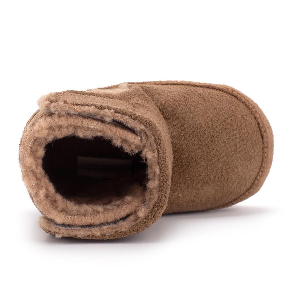 Winter Kids Cotton Shoes Non-Slip Warm Baby Boots Brown for 6-9 months
