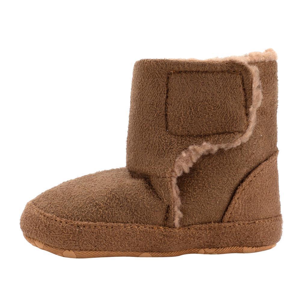 Winter Kids Cotton Shoes Non-Slip Warm Baby Boots Brown for 9-12 months