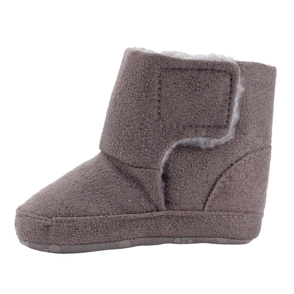 Winter Kids Cotton Shoes Non-Slip Warm Baby Boots Gray for 3-6 months