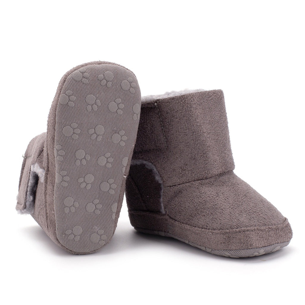 Winter Kids Cotton Shoes Non-Slip Warm Baby Boots Gray for 6-9 months