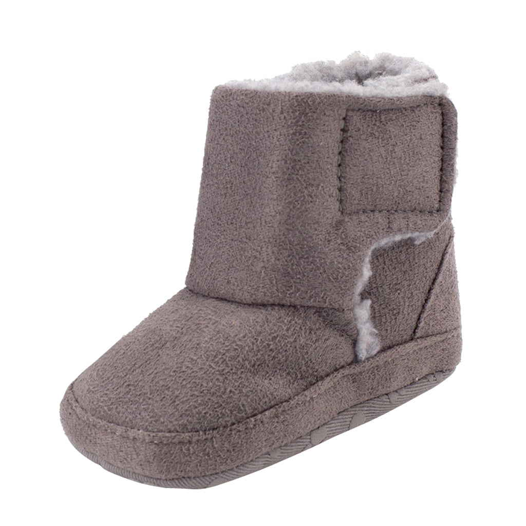 Winter Kids Cotton Shoes Non-Slip Warm Baby Boots Gray for 6-9 months