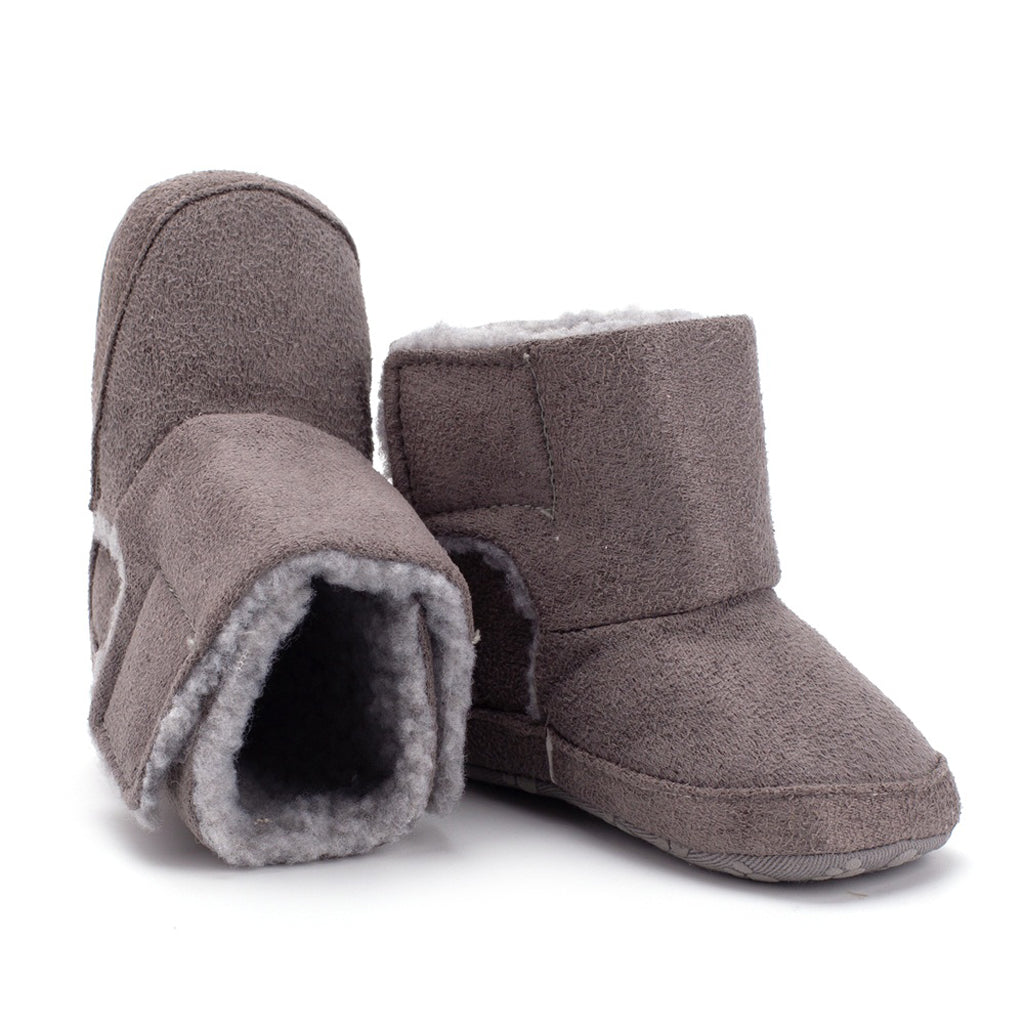 Winter Kids Cotton Shoes Non-Slip Warm Baby Boots Gray for 6-9 months