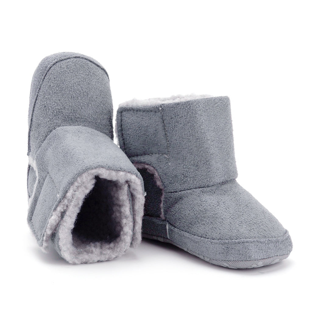 Winter Kids Cotton Shoes Non-Slip Warm Baby Boots Gray for 9-12 months