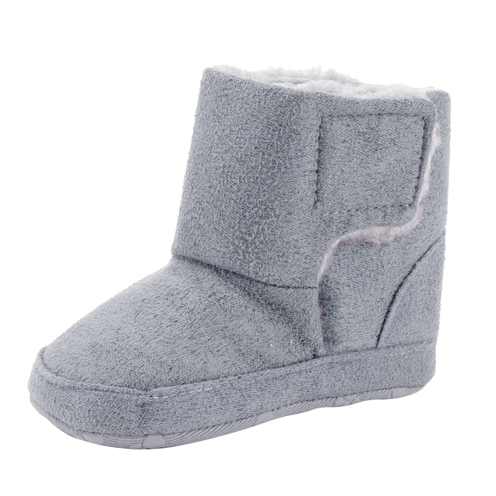 Winter Kids Cotton Shoes Non-Slip Warm Baby Boots Gray for 9-12 months