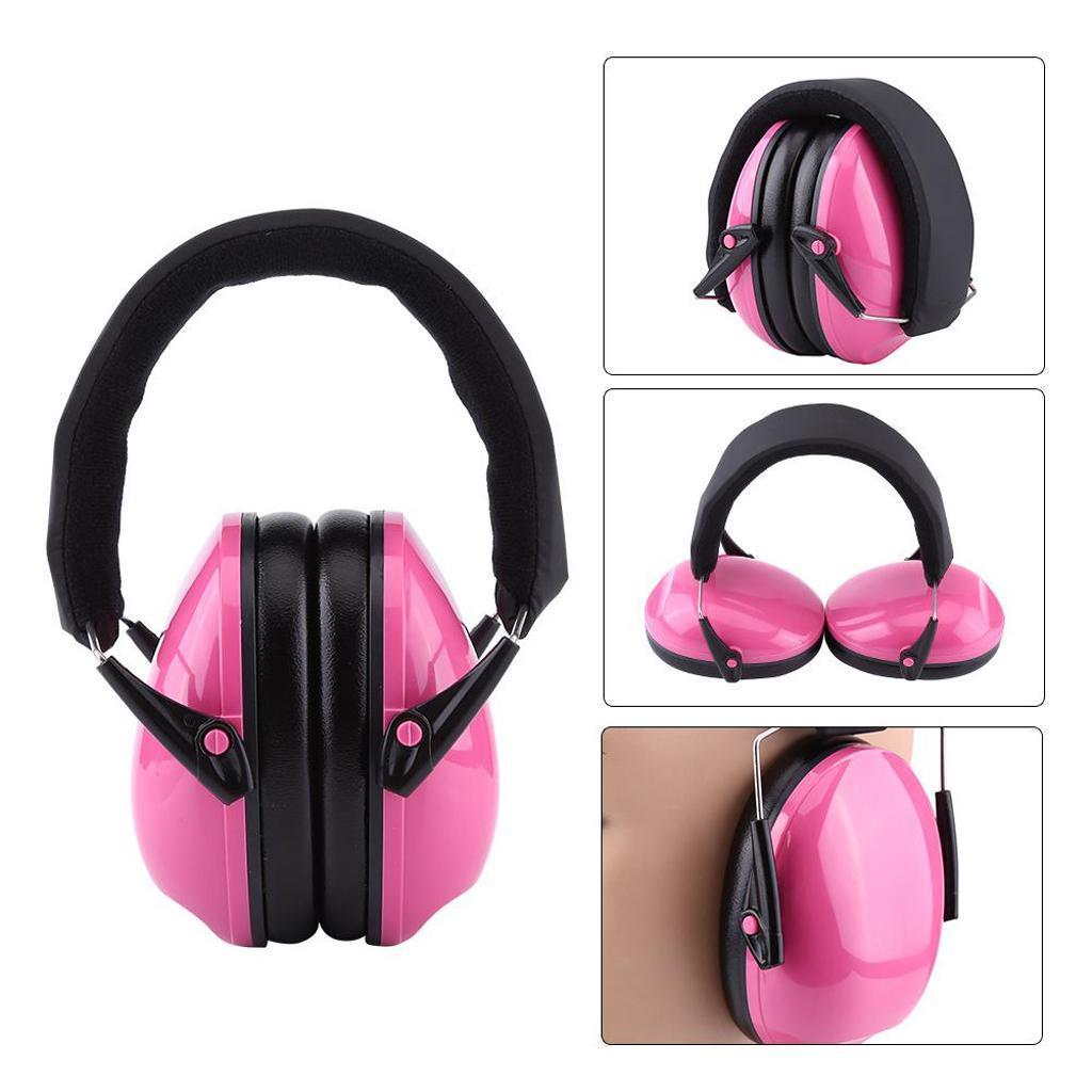 Adjustable Baby Children Ear Defenders Earmuffs Hearing Protection Rose Red