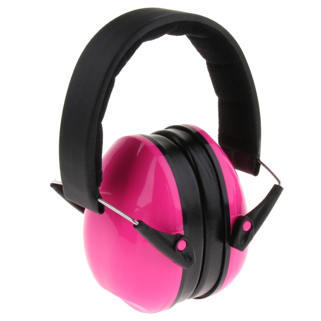 Adjustable Baby Children Ear Defenders Earmuffs Hearing Protection Rose Red