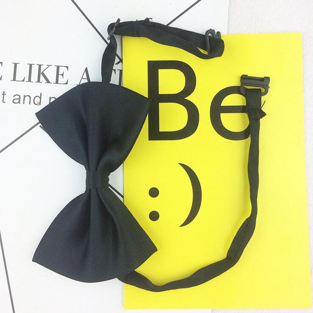 10Pcs Classic Pre-Tied Bow Tie Formal Solid Tuxedo for Children Black