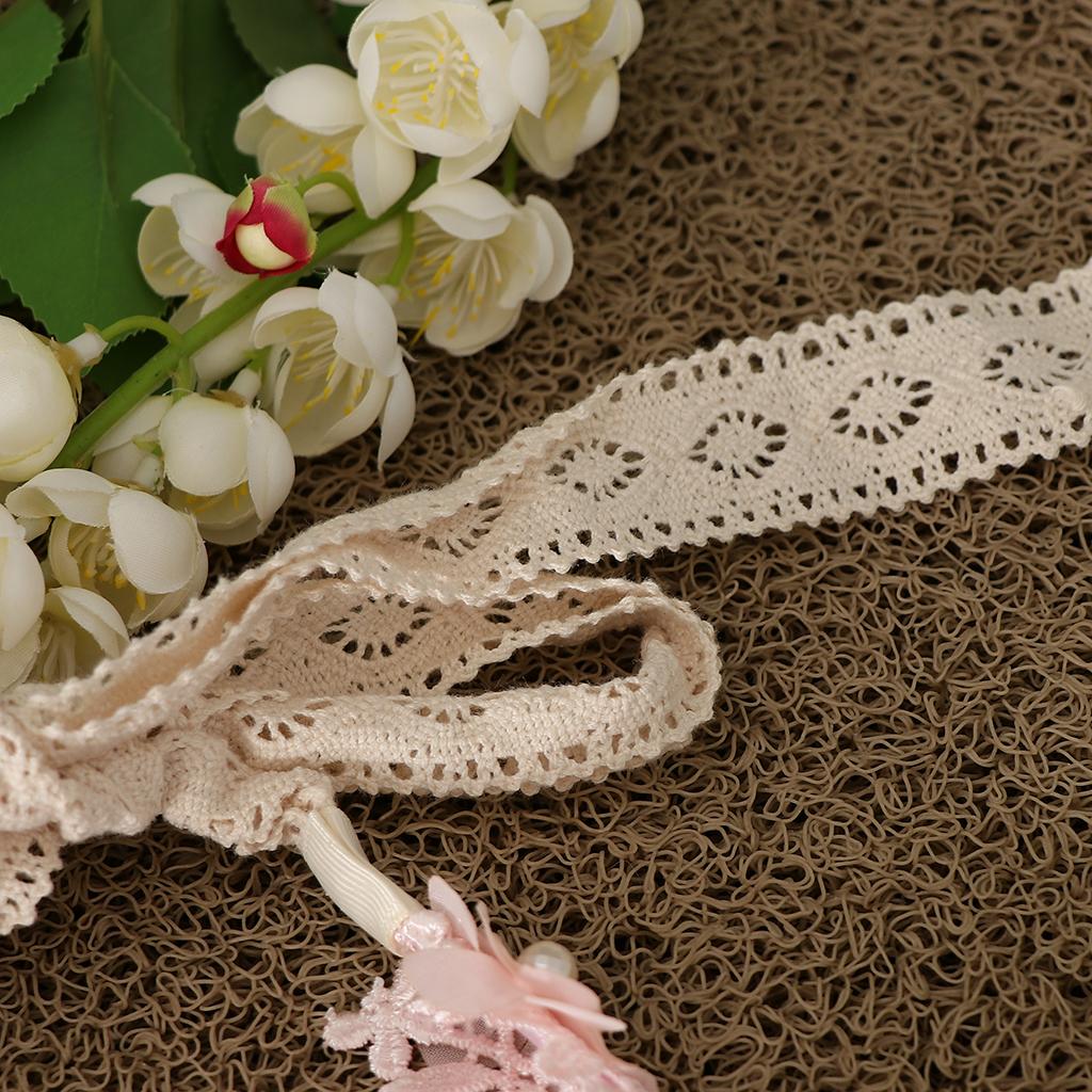 Korean Princess Headband Lace Ribbon Flower Hair Wreath Kids Headwear Pink