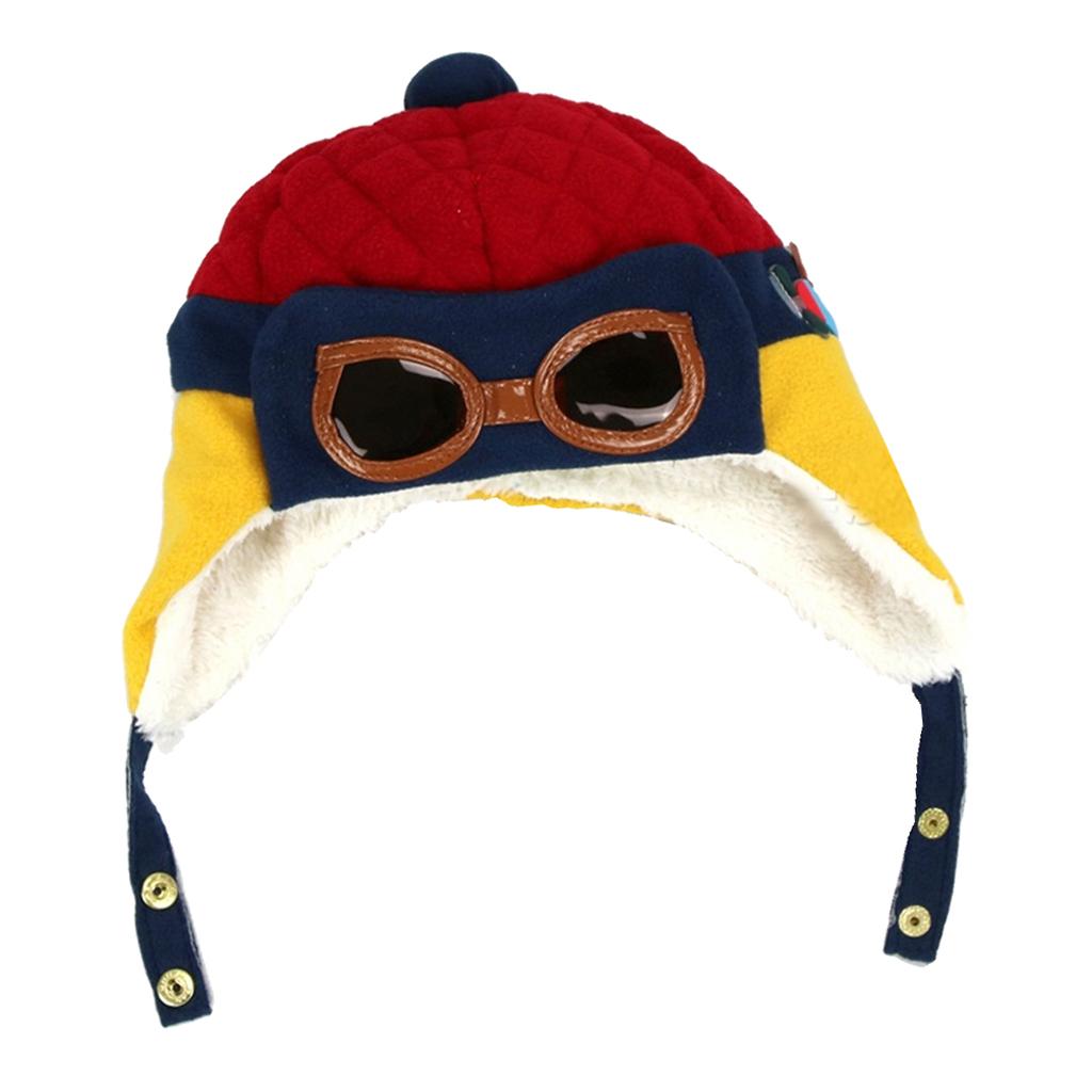 Baby Boys Girls Kids Winter Pilot Aviator Warm Cap Hat Earflap Beanie Red