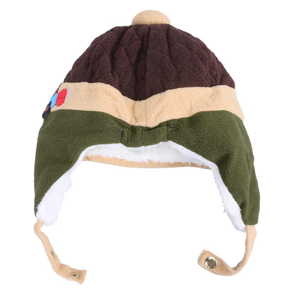 Baby Boys Girls Kids Winter Pilot Warm Cap Hat Earflap Beanie Brown