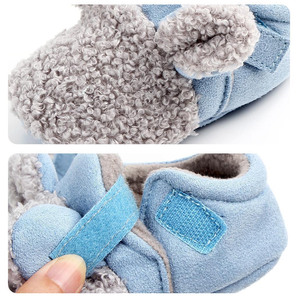 Baby Soft Sole Shoes Sneakers Winter Warm Boots Trainer 3-6Months Grey