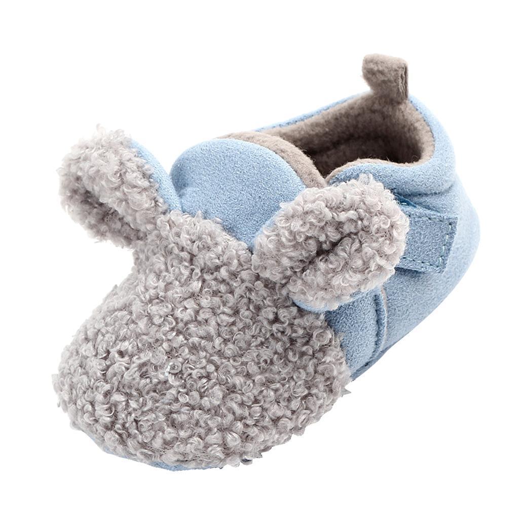 Baby Soft Sole Shoes Sneakers Winter Warm Boots Trainer 3-6Months Grey