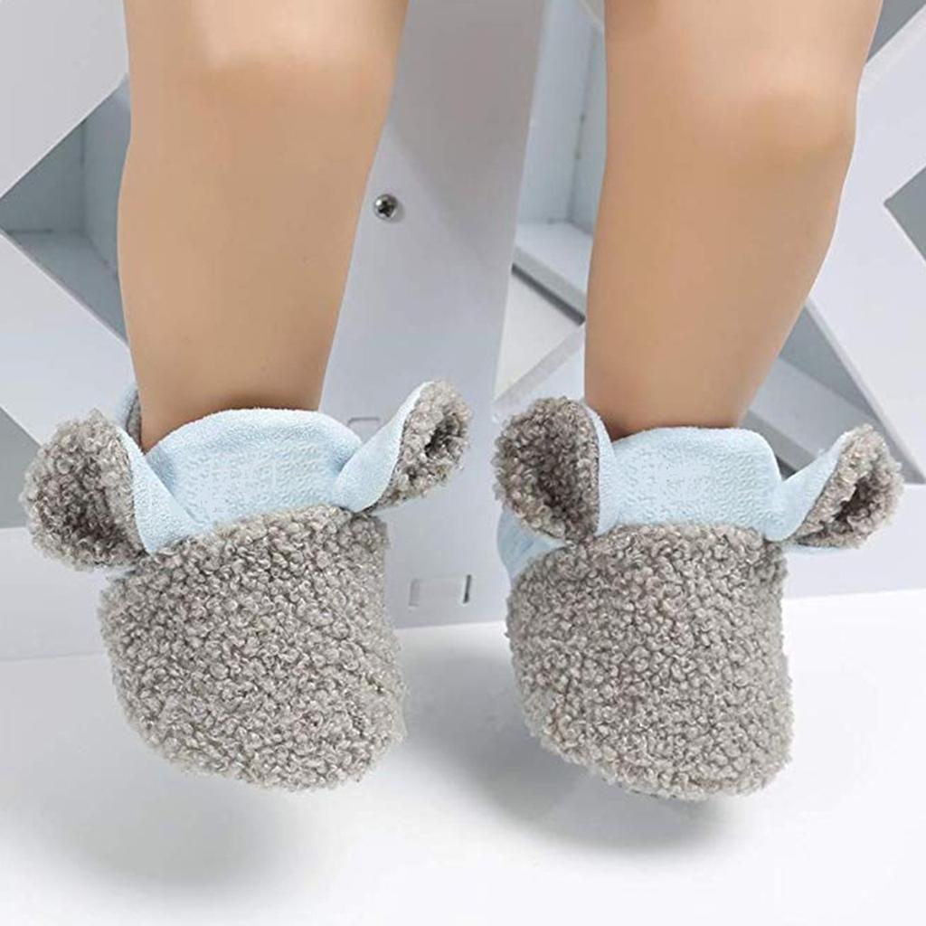 Baby Soft Sole Shoes Sneakers Winter Warm Boots Trainer 9-15Months Grey