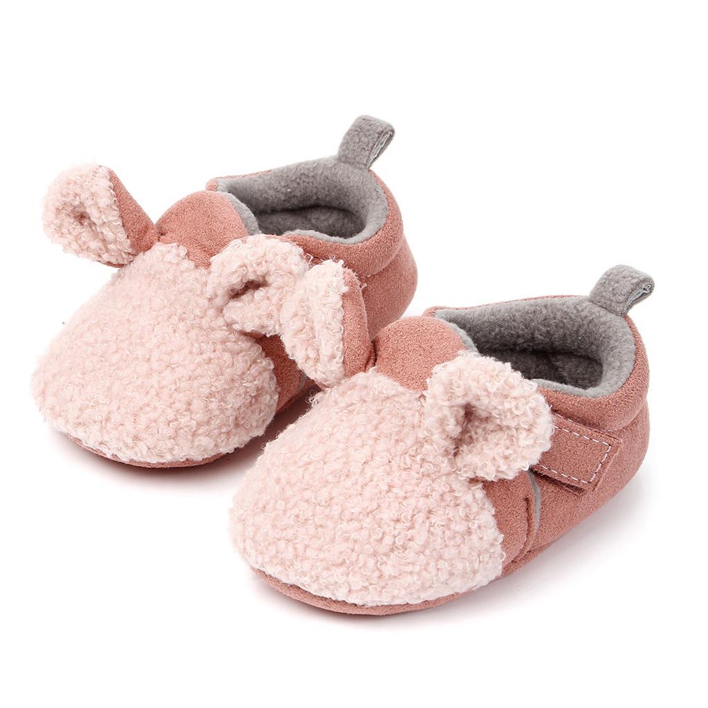 Baby Soft Sole Shoes Sneakers Winter Warm Boots Trainer 6-9Months Pink