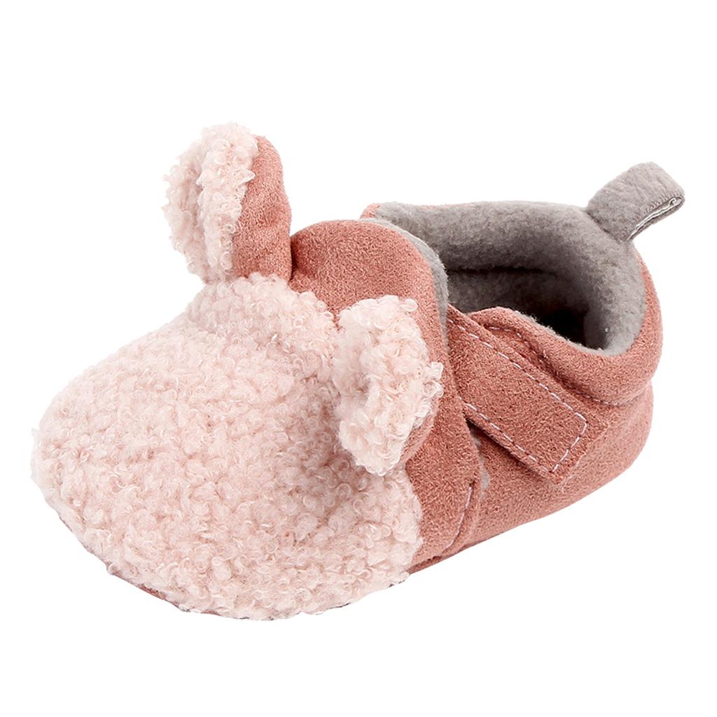 Baby Soft Sole Shoes Sneakers Winter Warm Boots Trainer 6-9Months Pink