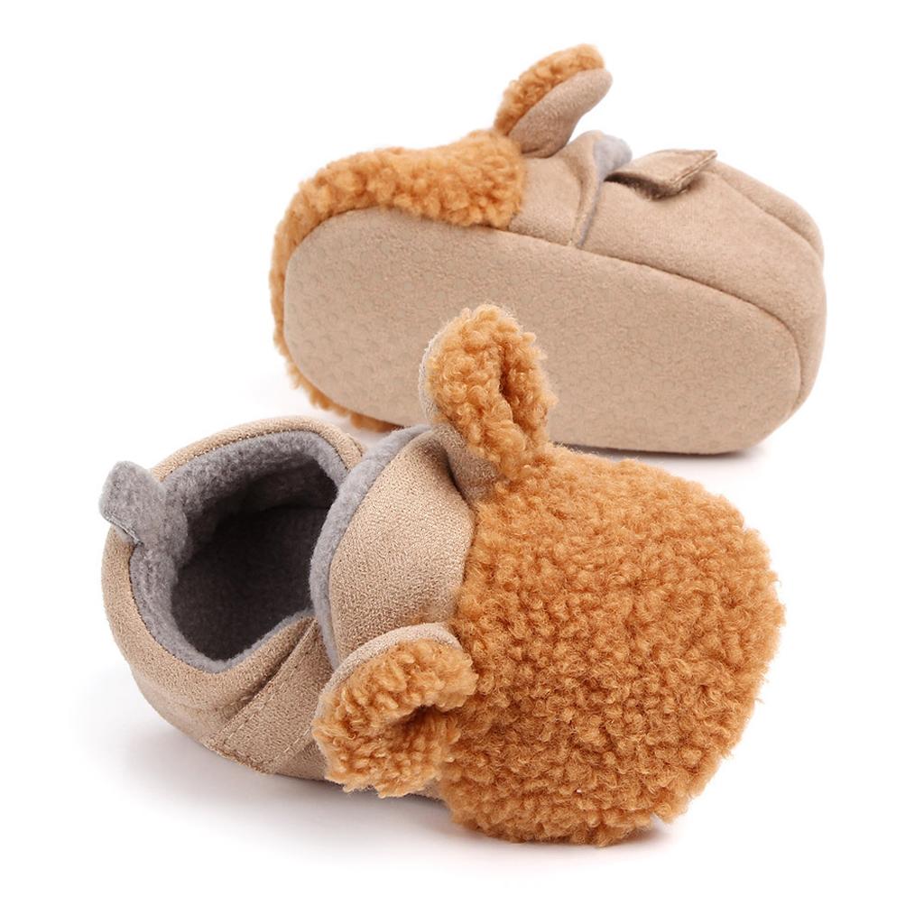 Baby Soft Sole Shoes Sneakers Winter Warm Boots Trainer 3-6Months Brown