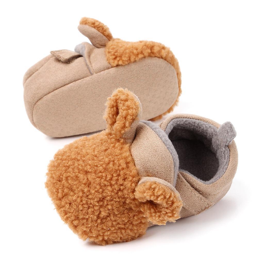 Baby Soft Sole Shoes Sneakers Winter Warm Boots Trainer 6-9Months Brown
