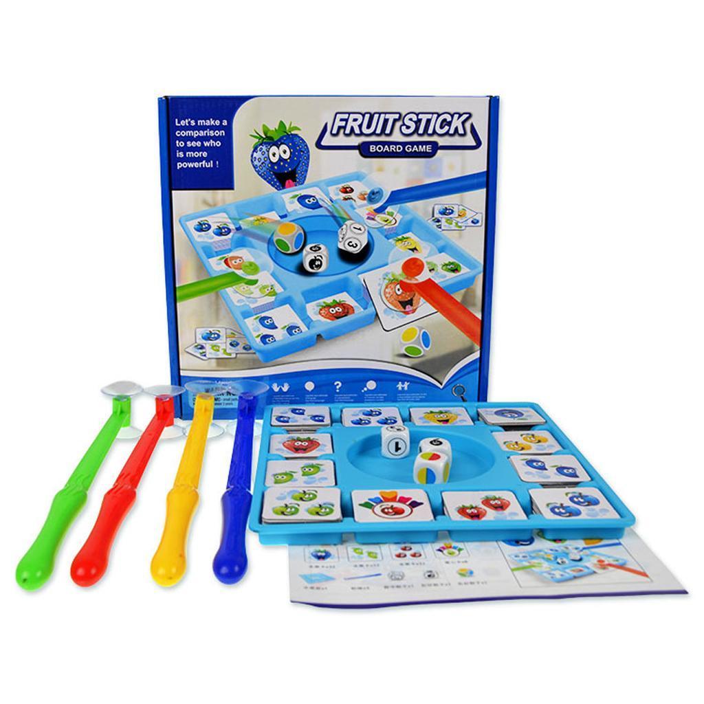 Intellectual Throw Dice and Pick Up Fruits Cards Board Sucker Toy Education